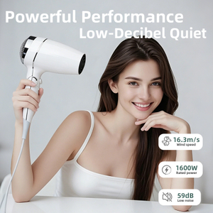 Asciugacapelli ionico silenzioso C201 con bassa rumorosit&agrave; di 59 dB, potenza di 1600 W e velocit&agrave; del vento di 16,3 m/s