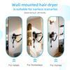 S&egrave;che-cheveux mural de style h&ocirc;telier, parfait pour divers environnements, notamment les h&ocirc;tels, les familles d'accueil et les salles de bains.