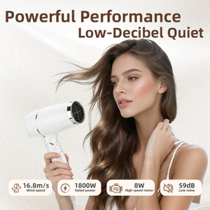 S&egrave;che-cheveux ionique pliable C185 1&nbsp;800 W avec d&eacute;bit d'air de 16,8 m/s, faible bruit de 59 dB et performances de s&eacute;chage puissantes